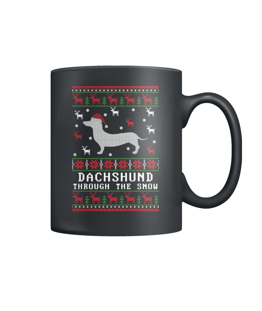 Dashschund Through Snow Color Coffee Mug