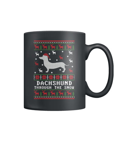 Dashschund Through Snow Color Coffee Mug