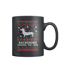 Dashschund Through Snow Color Coffee Mug