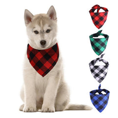 Plaid Pet Bibs Cotton Scarf