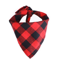 Plaid Pet Bibs Cotton Scarf