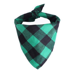Plaid Pet Bibs Cotton Scarf
